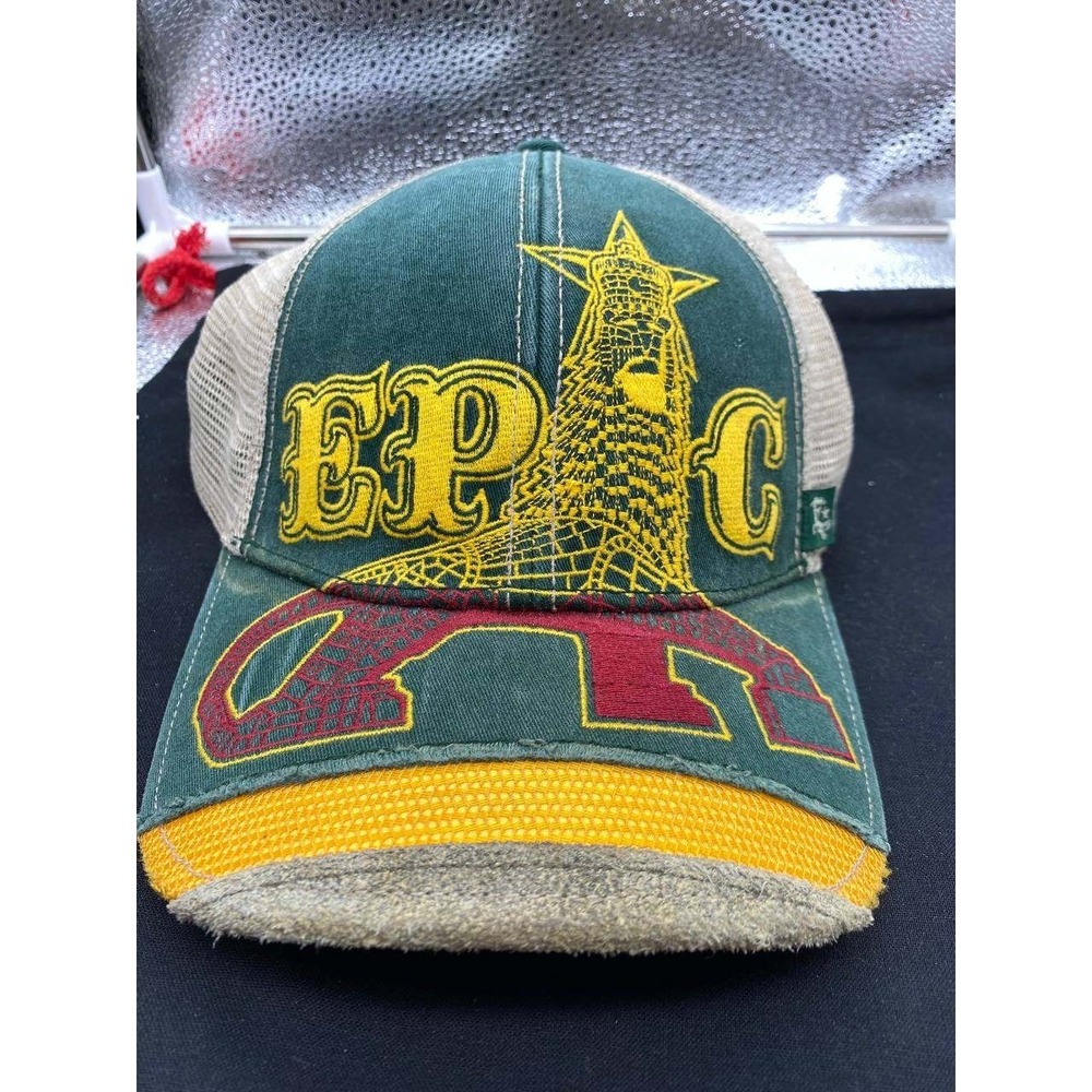 Epic All-Star Apparel Trucker Hat Mens Green Pro-Pocket Mesh Embroidered‎ Cap